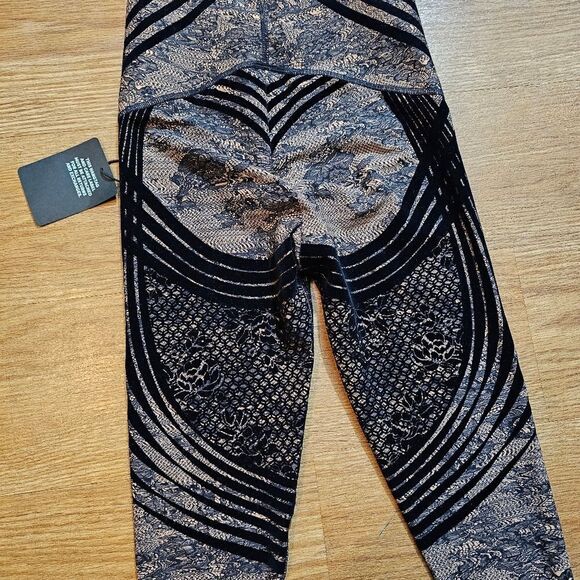 Savage X Fenty By Rihanna Special FX Lace Leggings Small S Black Tan Sexy New - Picture 10 of 15